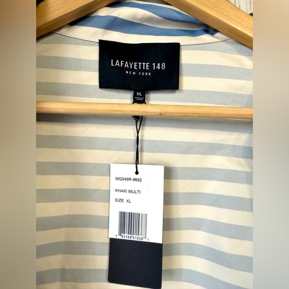 Lafayette 148 New York Jayna Striped Drawstring Jacket Multi Size XL NWT - Picture 8 of 8